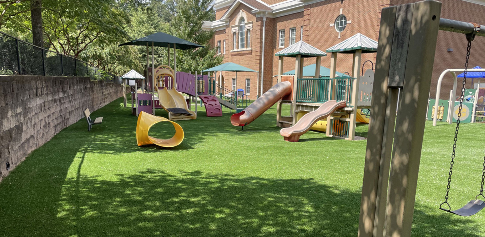 ForeverLawn Atlanta Georgia Artificial Turf Dunwoody United Methodist Church Playground Grass